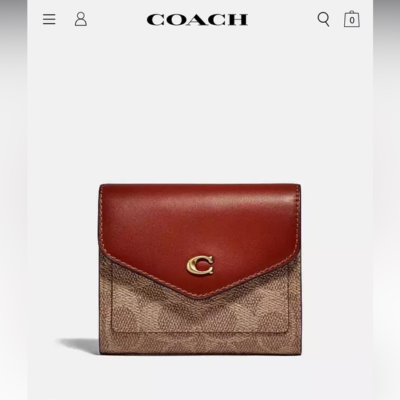 Coach Signature Logo Wyn Colorblock Small Snap Closure Wallet - Picture 1 of 7
